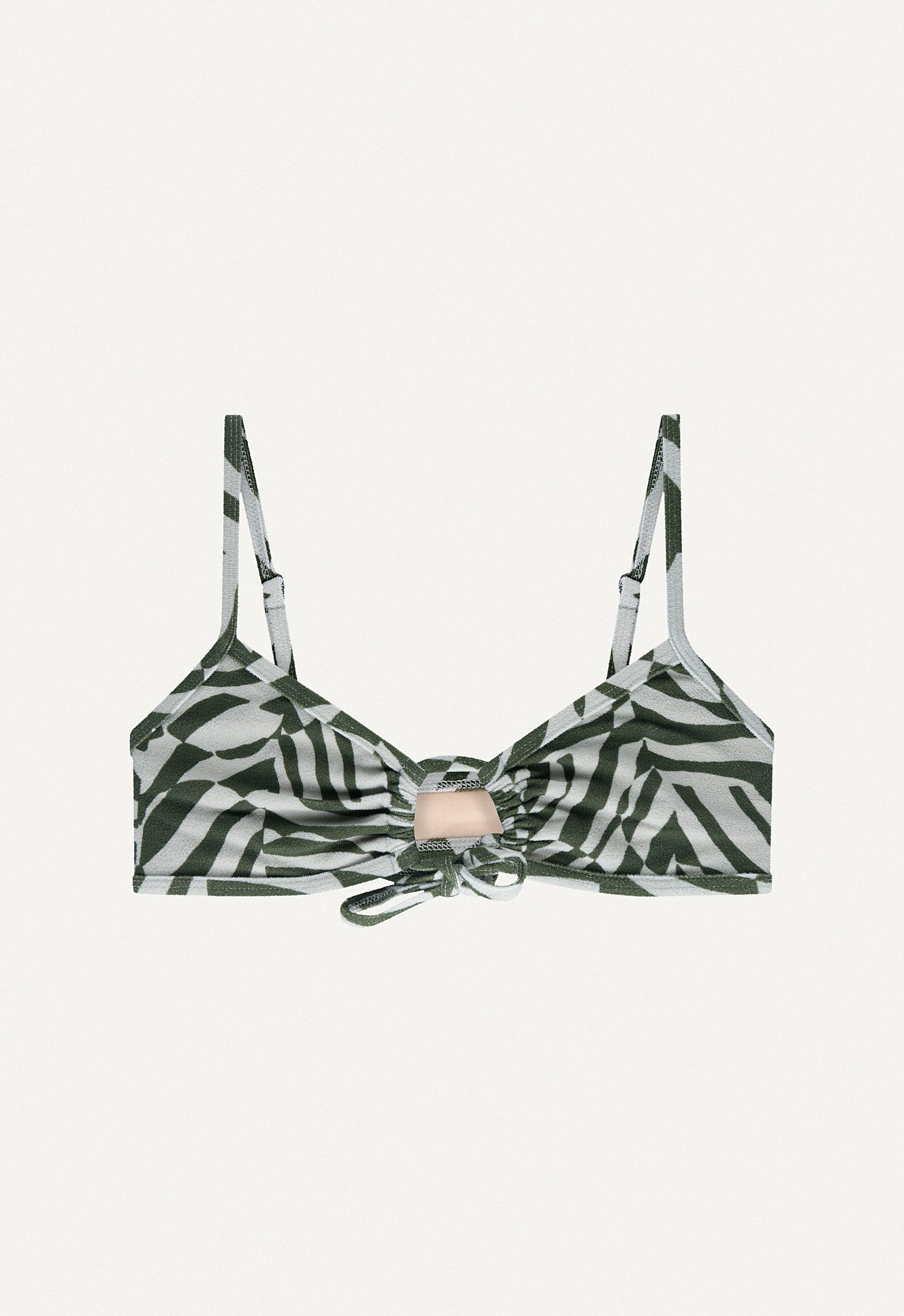 Jerri Bikini Top in Zebra Print
