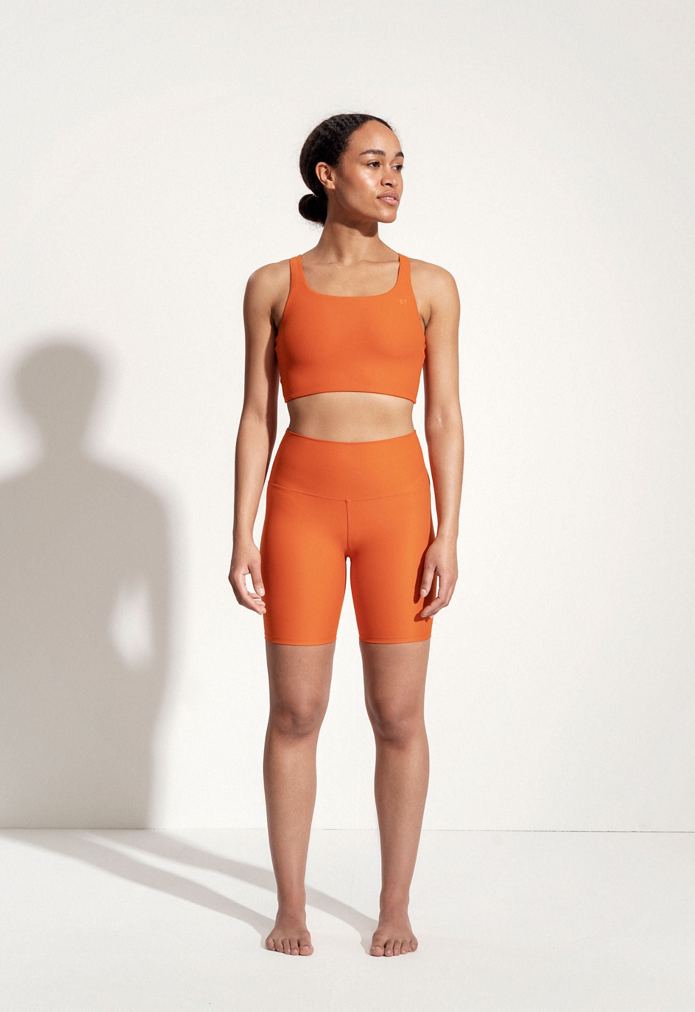 Ellen Yoga Top in Tangerine Orange