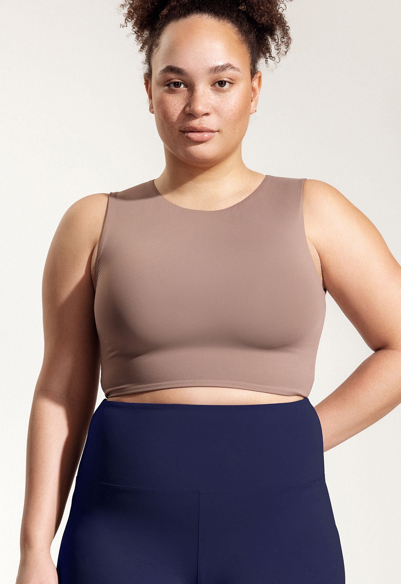 Asher Top in Beige Brown