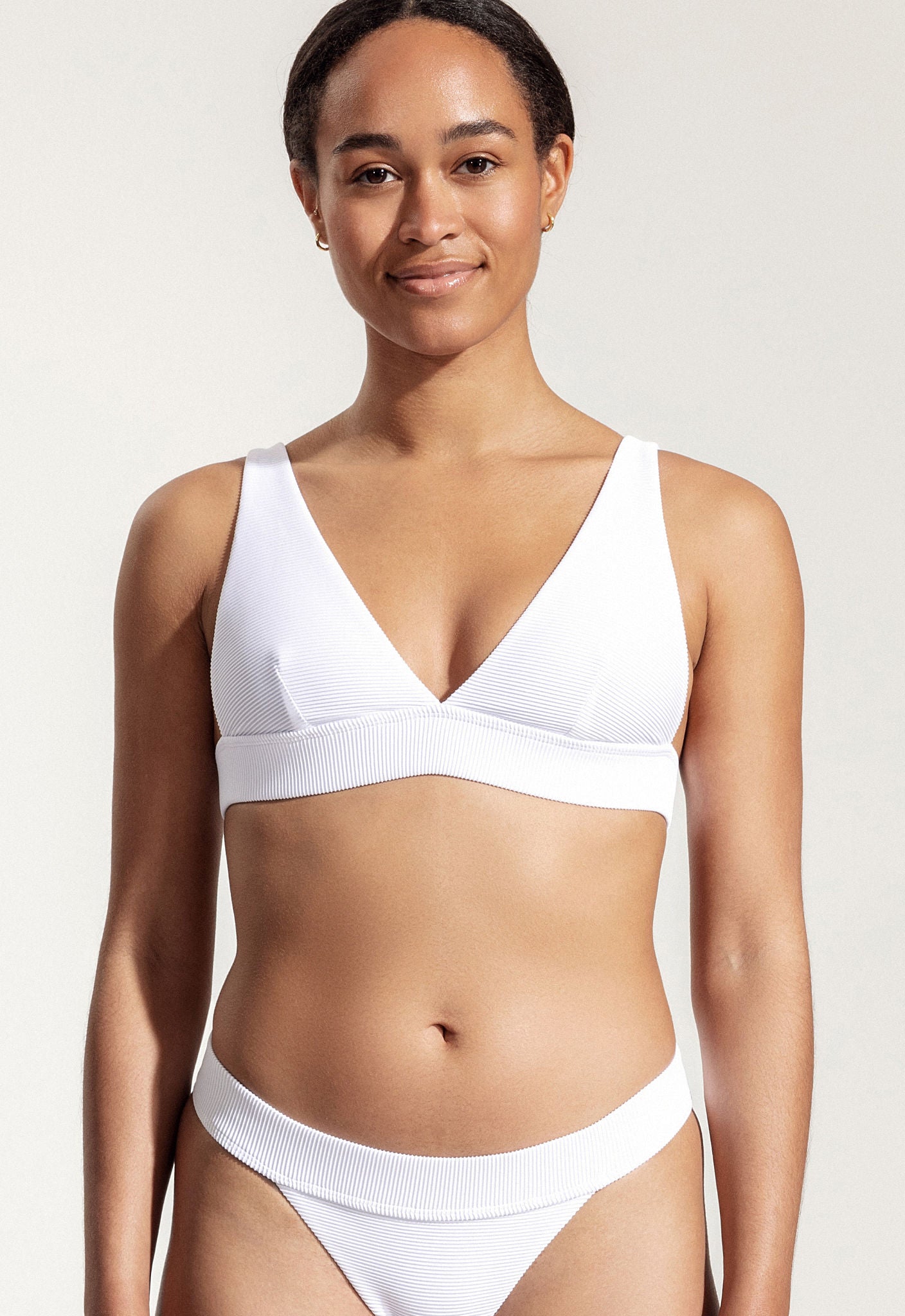 Olive Bikini Top in White