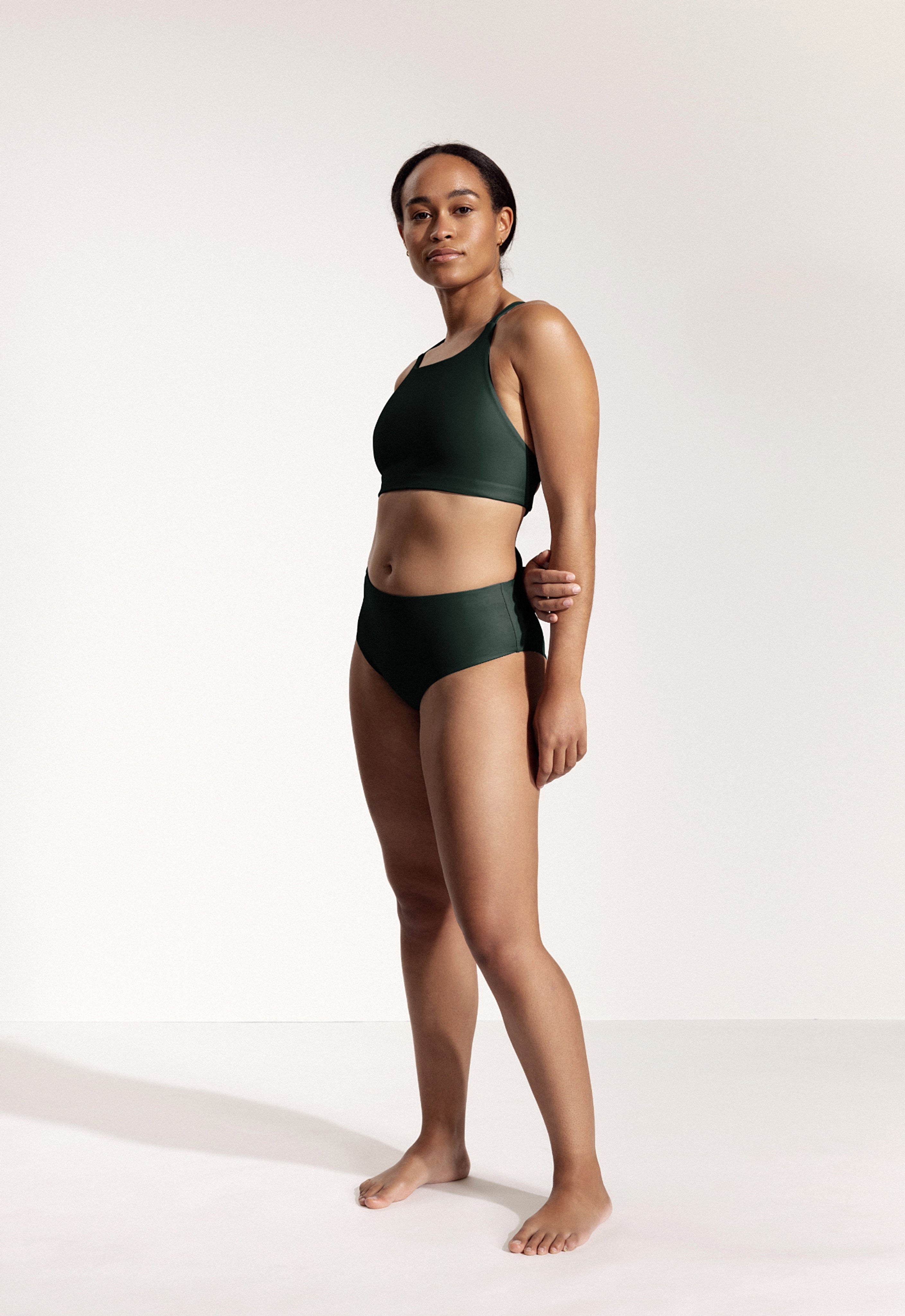 Freda Bikini Bottoms in Night Green