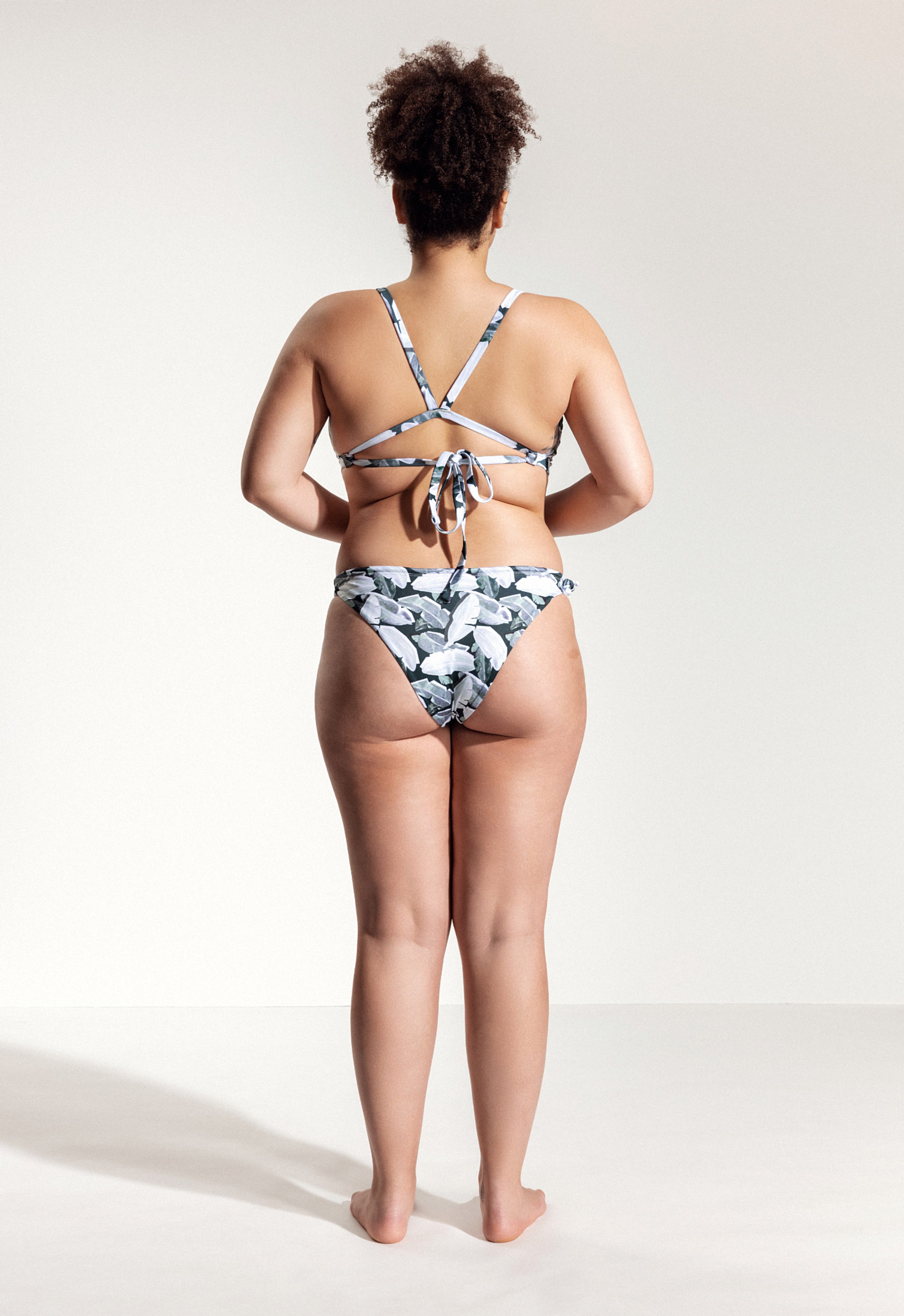 Marty Bikini Bottoms in Green Leaf Print