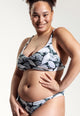 Charlie Bikini Top in Green Leaf Print