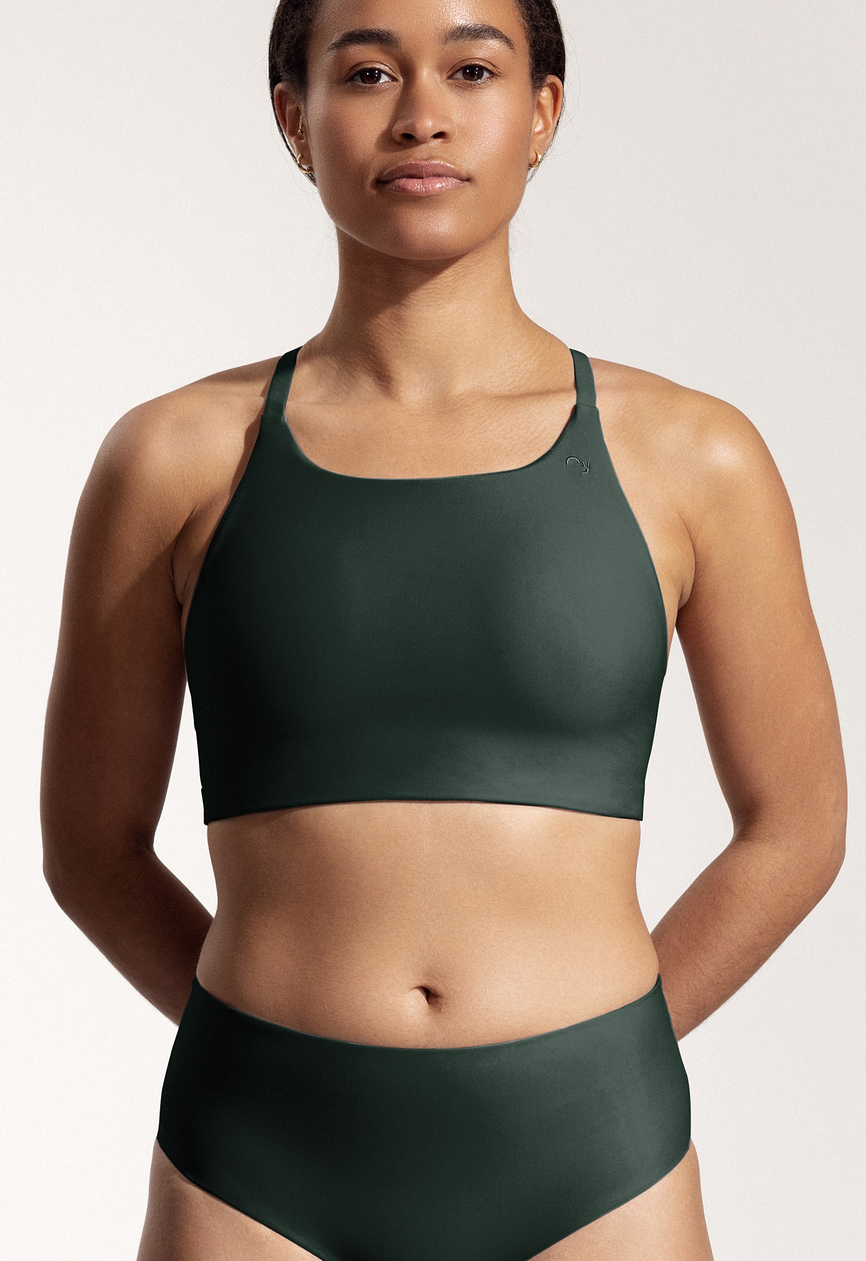 Greta Bikini Top in Night Green
