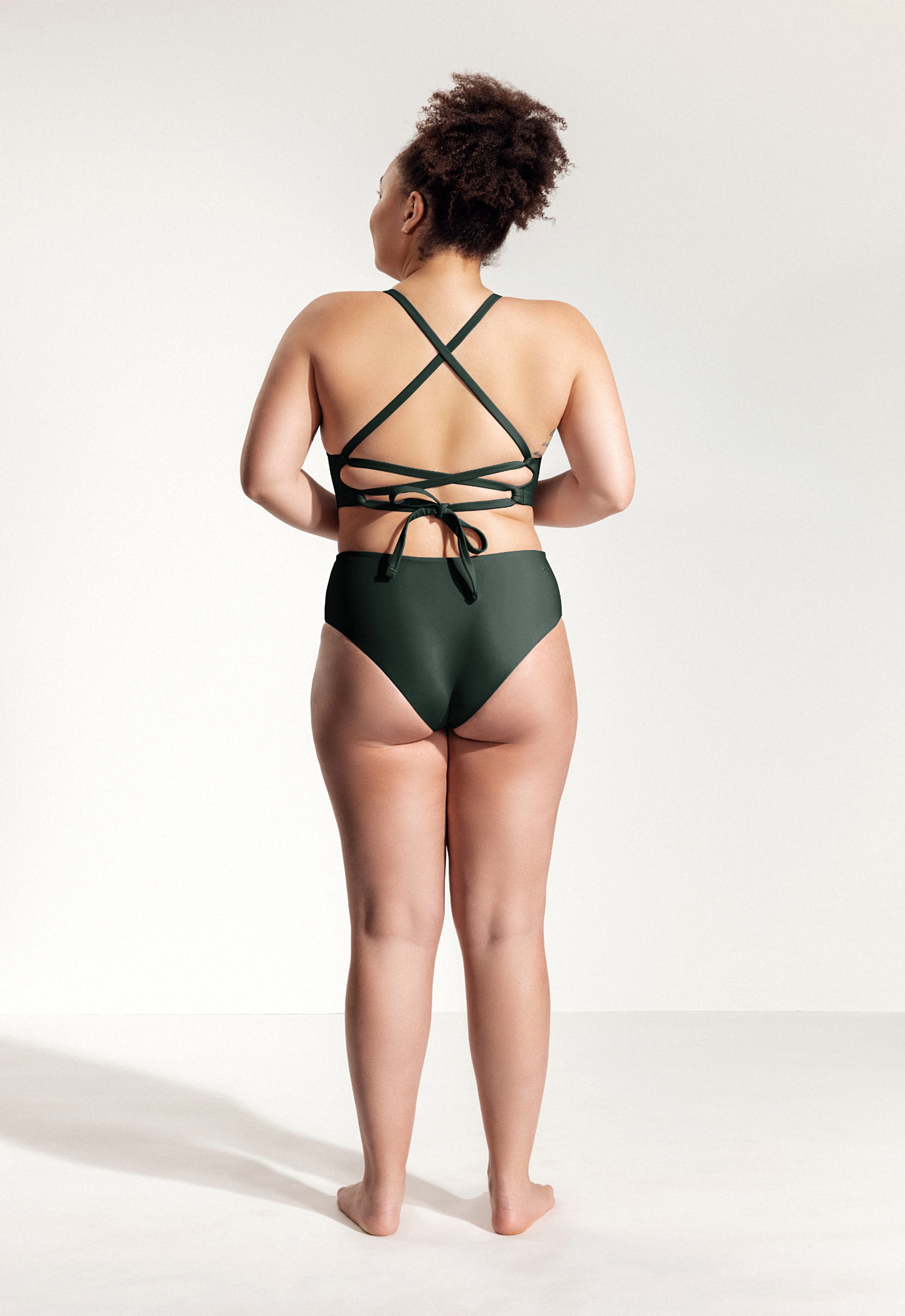 Greta Bikini Top in Night Green