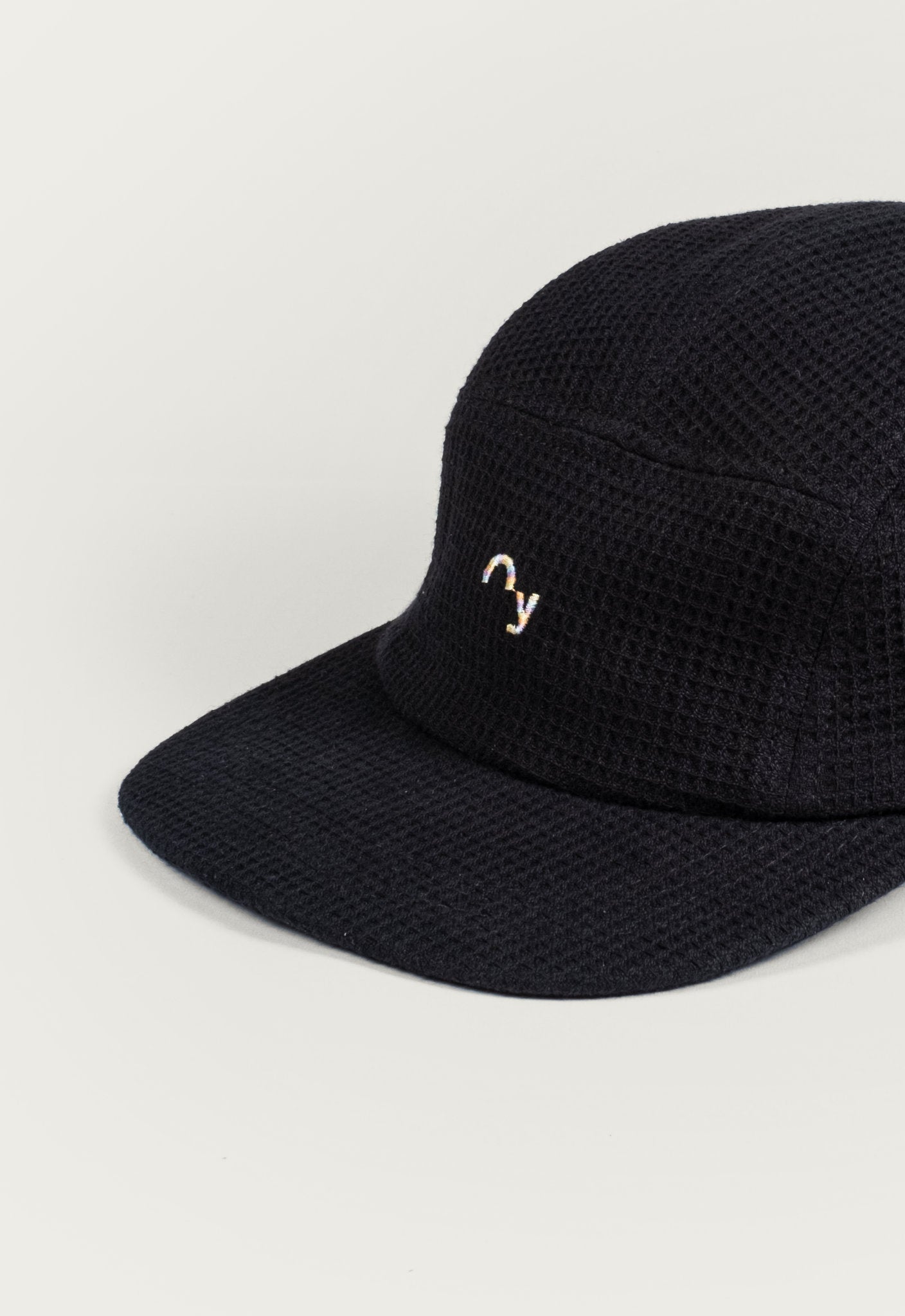 Oy Surf Accessoires 5 Panel Cap Schwarz Waffelstoff Bio Baumwolle 4